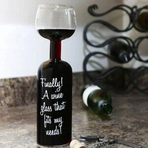BigMouth Inc Original Wine Bottle Glass NWOT